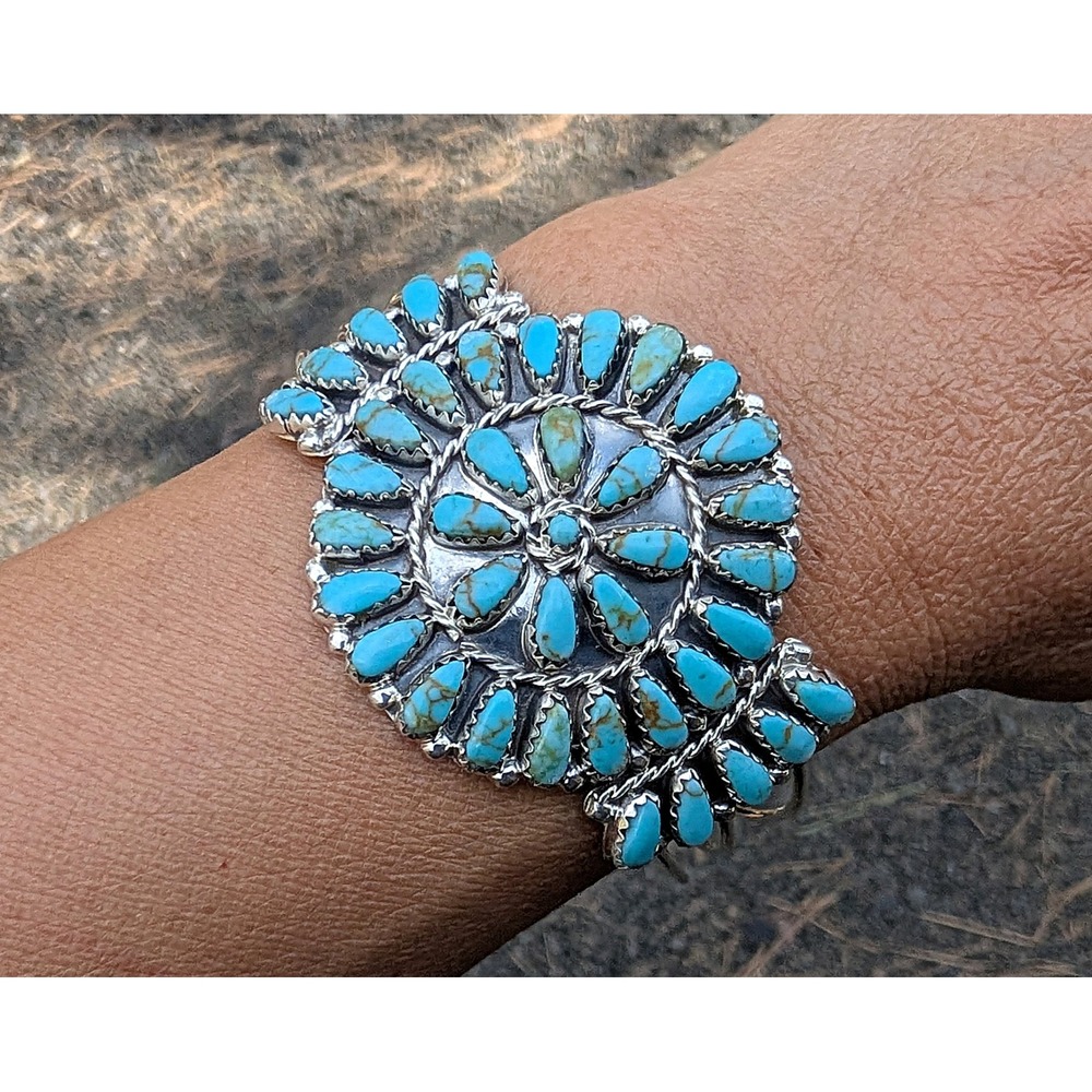 Handmade Navajo Sterling Silver Cuff Bracelet Signed‎ Native American Jewelry **